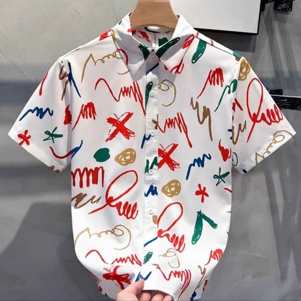 Colorful Graffiti Print Shirt - Picture 4 of 4